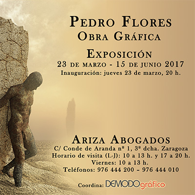Detalle invitación de la exposición de Obra Gráfica en Ariza Abogados
